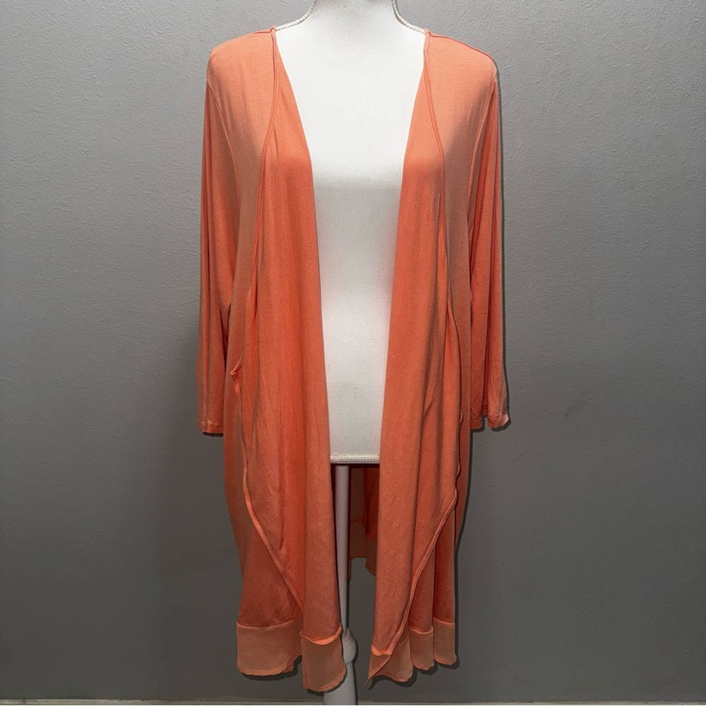 Lane Bryant Women’s 22/24 Orange Peach‎ Open Cardigan Sweater Long Sleeve Solid
